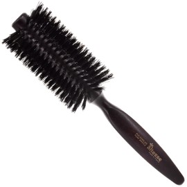 Altesse 1412P Boar Bristle Round Brush for Blow Drying (55mm) Large Dark Beechwood Handle with 12 Rows Boar Bristle Hair Brush Round Hair Brush for Women Long Hair of All Types. Handmade in France