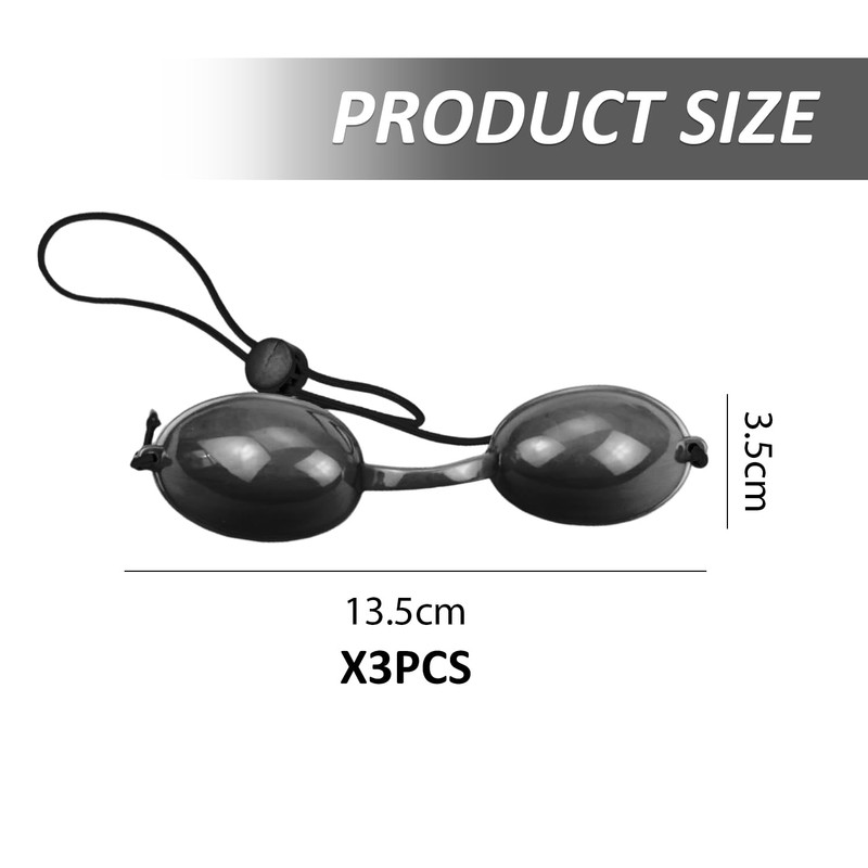 IDNVFY 3 Pairs Black Safety Glasses, Light Blocking Protective Mask,