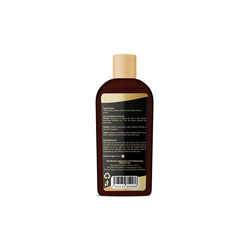 Aceite de ALMENDRAS Dulces Origen Italiano 100% PURO 250 ML