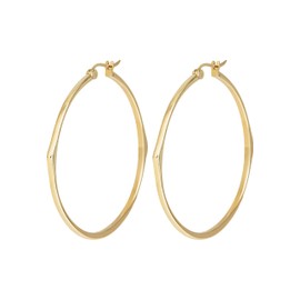 Breil New Tetra TJ3201 Women's Earrings 5.2 cm Gold-Coloured IP Steel with French Clasp, Alloy Steel, No Gemstone