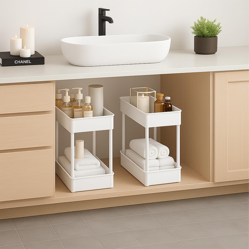 ShellKingdom 4 Tier Bathroom Storage Organizer, Slim Rolling Storage Cart