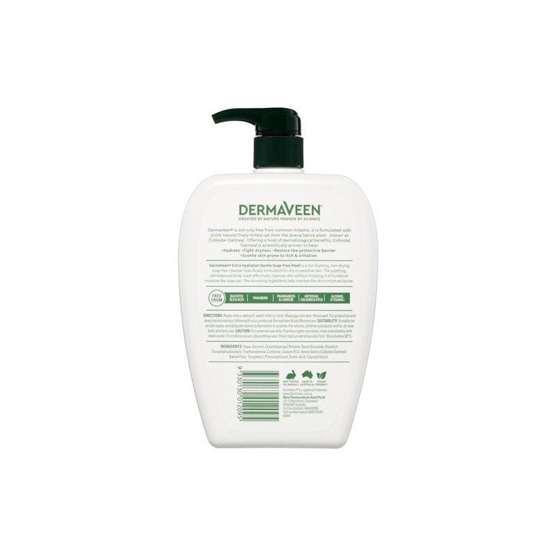DermaVeen Extra Hydration Gentle Soap-Free Wash for Extra Dry, Itchy