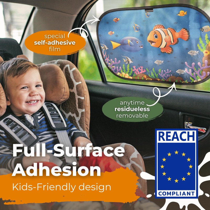 CARAMAZ Car Window Shade for Baby with Certified UV-Protection 2
