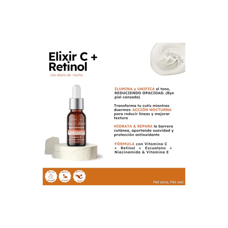Suero Facial Nocturno Vitamina C + Retinol She Is Skincare
