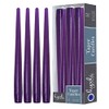 Hyoola Tall Taper Candles - 10 Inch Purple Unscented Dripless Taper Candles - 8 Hour Burn Time - 12 Pack