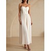 winkbay Women's Strapless Pleated Jumpsuits High Waisted Wide Leg Elegant