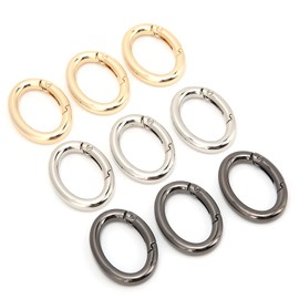 POCREATION 9 Piezas de Clips de Primavera de Resorte, Hebilla del Anillo de Primavera 0 en Forma de Hardware de Cadena de Bolsa Abierta 3 (Grande)