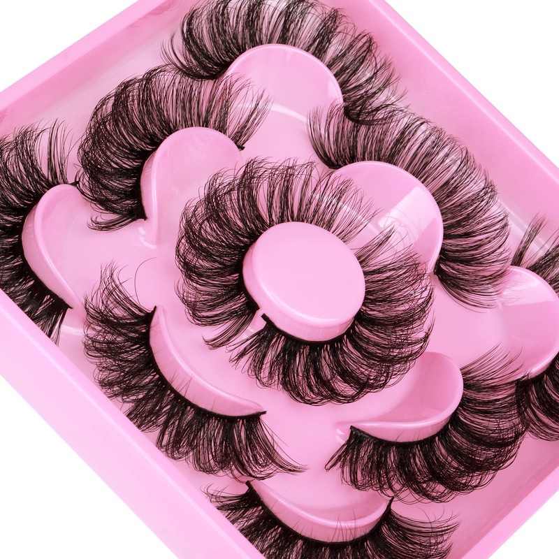 Focipeysa Lashes Mink Fluffy Wispy False Eyelashes 20mm Dramatic Faux