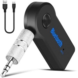 Bluetooth Car Adapter, Wireless Car Receiver with Microphone, Aux to Bluetooth Receiver for Stereo, Portable Car 3.5mm Bluetooth Aux Adapter for Music Streaming, Car Audio, Home Stereo, Headphone
