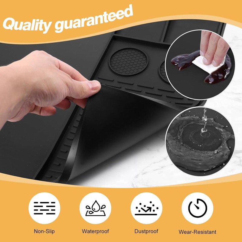 Coffee Machine Mat Sets Silicone Dish Drying Pad Kitchen Station