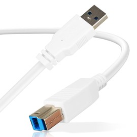 A-Goldnest,USB 3.0 Cable,（4-Pack/3.3 Foot） USB-A to USB-B 3.0 Cable, 5Gbps High-Speed, White (White)