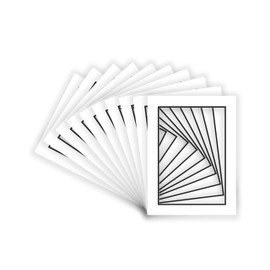 13x19 White Double Mat for 11x14 Image - White on Black Double Mat Picture Matboard for Frames Measuring 13 x 19 Inches - Bevel Cut Matte to Display Art Measuring 11 x 14 Inches - ONE MAT