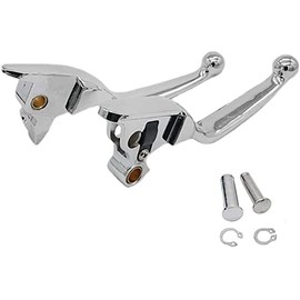 S SYUU Chrome Lever Brake Lever Aluminium Brake Lever Clutch Lever Compatible with Harley Davidson Street Glide FLHX Road King FLHR Road Glide FLTR FLHTCU 08-13