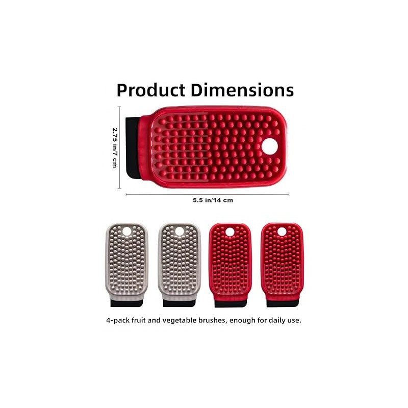 Potato Scrubber Brush 4 Pack Vegetable Brushes Vegetable & Fruit