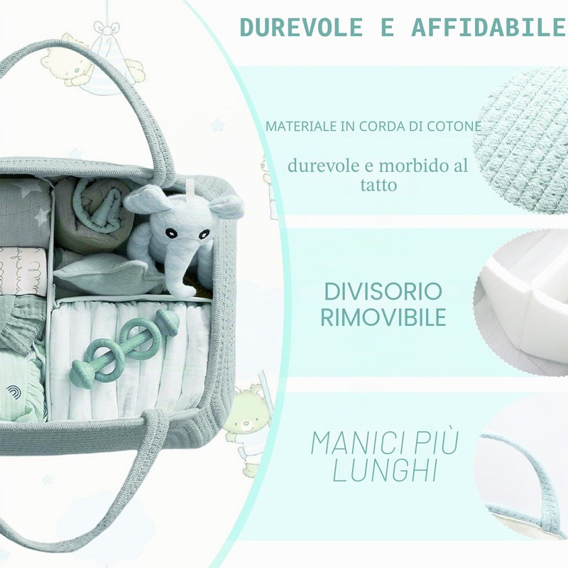 Organizer per pannolini, cestino per pannolini per bambini, cestino portatile
