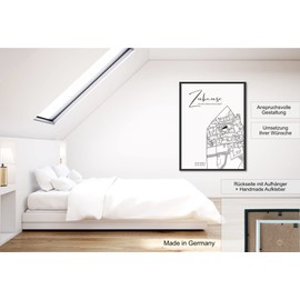 Poster Zuhause mit Koordinaten, Bild Stadtplan & Namen d. Familie | personalisierte Städte-Karte HAUS | Einzugsgeschenk, Größenwahl