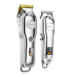 Hatteker Hair Clippers for Men Waterproof Cordless Barber Clippers for Hair Cutting Kit with T-Blade Trimmer Beard Trimmercolor: Silver, plug type: Usb