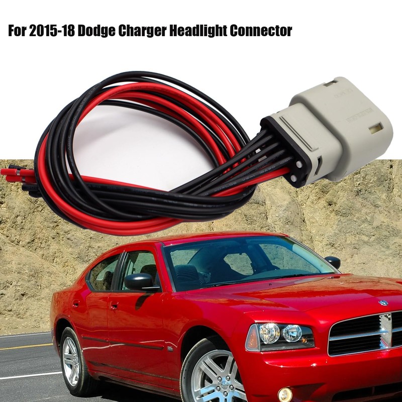 LIZAPUS Headlight Connector Compatible with Dodge Charger 2015-2018 Wiring Pigtail