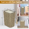 Trongee Boho Trash Can with Lid,3 Gallon Small Rattan Trash