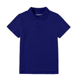 Kid Nation Boys Polo Shirt Unisex School Uniform Shirts for Girls Kids Golf Shirt Collared Shirt Performance Polo Navy Blue 8-10 Years