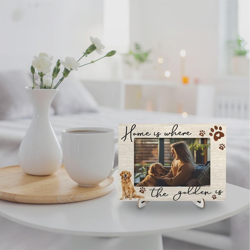 Nrleey Golden Retriever Picture Frame 4x6 - Golden Retriever Gifts