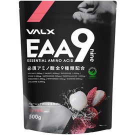 VALX バルクス EAA9 山本義徳 ライチ風味 必須アミノ酸9種類配合 EAA 500g 国産 ベータアラニン アンチドーピング認証 インフォームドチョイス ロイシン リジン トリプトファン
