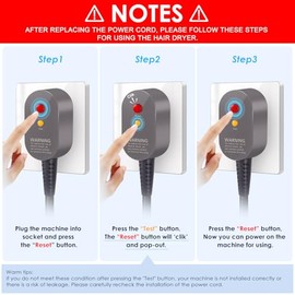 Cable cargador de alimentación actualizado compatible con Dyson secador de pelo, cable adaptador de enchufe adaptador de accesorios, 110 V cable carga