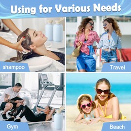 Yimomoyi 6 PCS Shampoo Travel Bottles, 200ml Refillable Travel Bottles Set for Toiletries,Empty Plastic Squeeze Bottles with Flip Cap for Conditioner, Lotions and Creams (Light Blue)