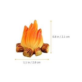 jarbins 10Pcs Fake Fire Bonfire Model Miniature Fire Figurine Fake Camp Fire Resin Toys Pretend Fire Pit for Kids Micro Scene Prop Flower Pot Decor Mini Flame Toy Dollhouse Accessories Toy Fire Decor