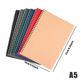 AIMALL A5 Spiral Coil Notebook Diary Ruled School Vintage Office Student Note Book Memo,100 Pages,Durable 80gsm Paper - Vintage Design(Grey)