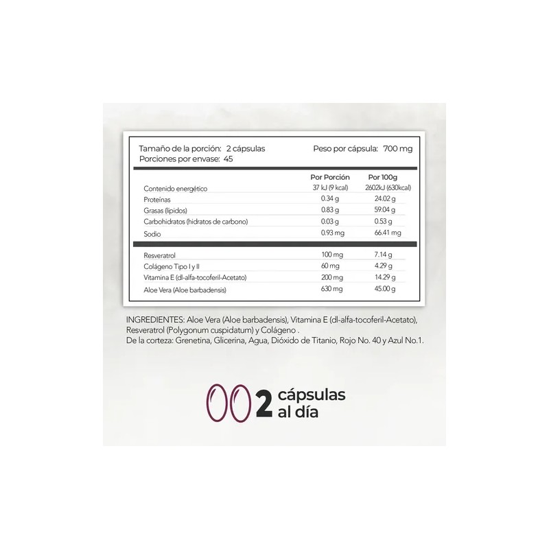 Resveratrol + Aloe Vera Y Vitamina E | 90 Softgels