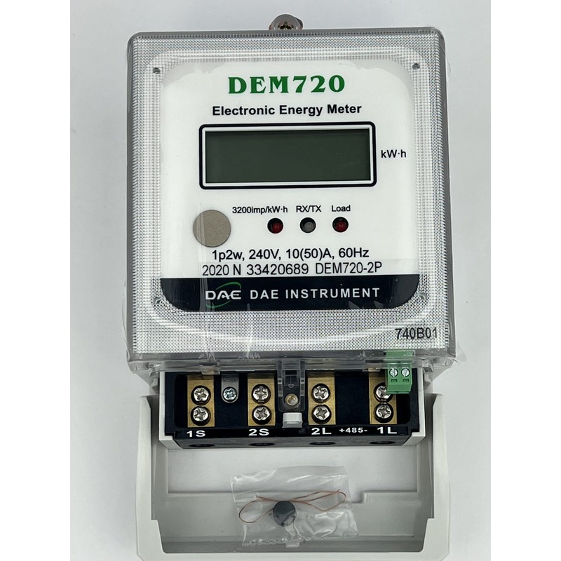 DAE DEM720-2P, 240V Electric kWh Submeter, RS485, 1P2W (2 hot