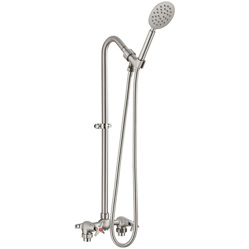 Aolemi Outdoor Shower Fixtures with Handheld,Hot and Cold,Brushed Nickel |