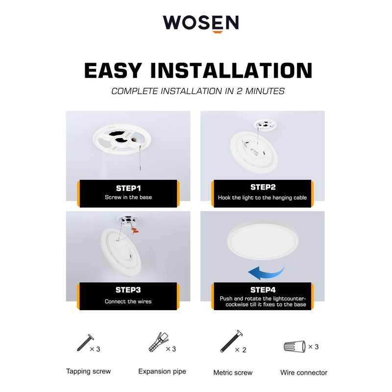 1 Pack 12 Inch LED Flush Mount Ceiling Light with