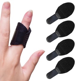 VERISSY 指サポーター 4枚セット 指保護 固定 ばね指 突き指 腱鞘炎 フリーサイズ 指用サポーター テニス指 短い 4枚