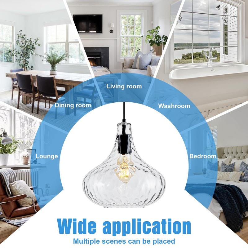 KOKAiZeeKi 11 Inch Kitchen Island Pendant Light – Blown Glass