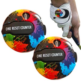 Donano Golf Score Counter Mini Golf Stroke Counter Clicker with Clip for Men Women One Touch Reset Simple Attachment to Scorekeeper Glove in (2PCS Bright Color)