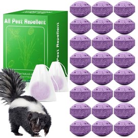 24 Pack Skunk Repellent Outdoor - Raccoon Repellent for Indoor Outdoor, Natural Peppermint Oil Mole Repellent Safe for Pets & Kids Repels Skunk Raccoon