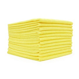 The Rag Company - All-Purpose Microfiber Terry Cleaning Towels - Commercial Grade, Highly Absorbent, Lint-Free, Streak-Free, Kitchens, Bathrooms, Offices, 300gsm, 14in x 14in, Yellow (12-Pack)