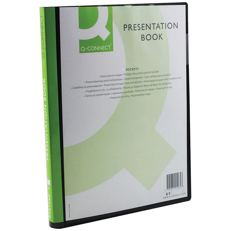 Q Connect 10 Pocket Presentation Book - Black