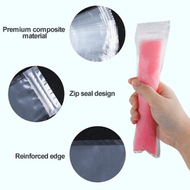LOMIMOS 160PCS Disposable Ice Popsicle Mold Bags,BPA Free Freezer Tubes With Zip Lock Seal Funnel for Healthy Snack Yogurt Stick Juice Fruit Smoothies Ice Candy Pops Family Party(11"x2.2")