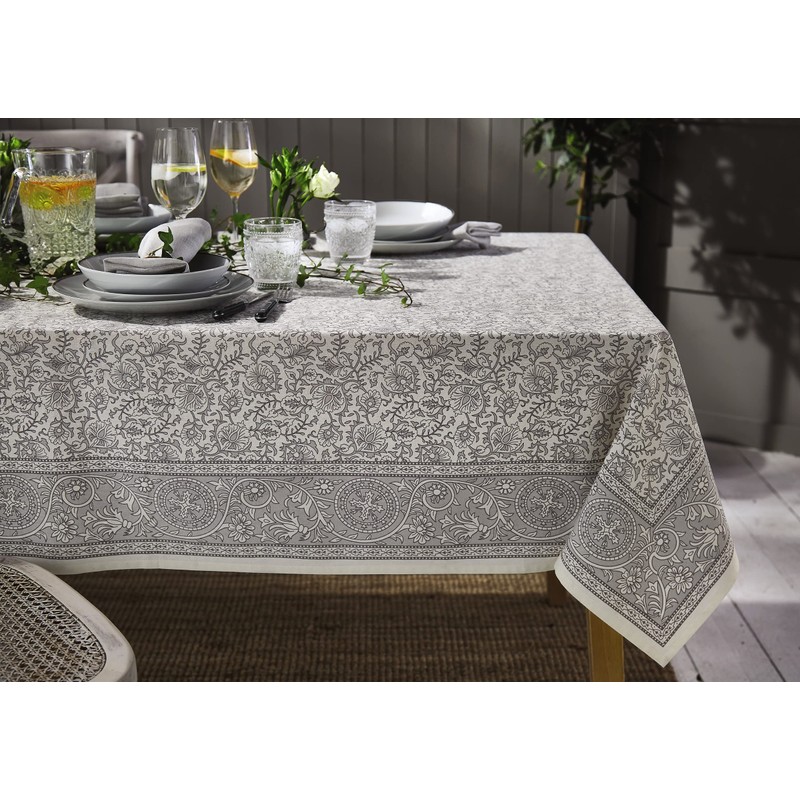MySmartBuy Square Cotton Tablecloth - 52x52 Pink Squared Indian Hand
