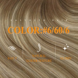 Easyouth Tape in Hair Extensions Brown Balayage Tape in Hair Extensions Human Hair Ombre 18Inch Gentle-to-touch Hair PU Tape ins Human Hair Extensions Medium Brown Balayage Platinum Blonde 40g 20pcs