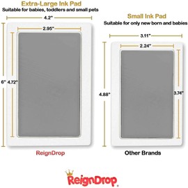 Inkless Large Clean Touch Ink Pad Kit for Baby Footprint, Handprint & Pet Paw Print - No Ink Mess, Baby Safe, One Time Use, Includes 2 Cardstocks (Clean-Touch - Silver)