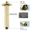 Brushed Gold Shower Arm with Flange 6 Inch Straight Stainless