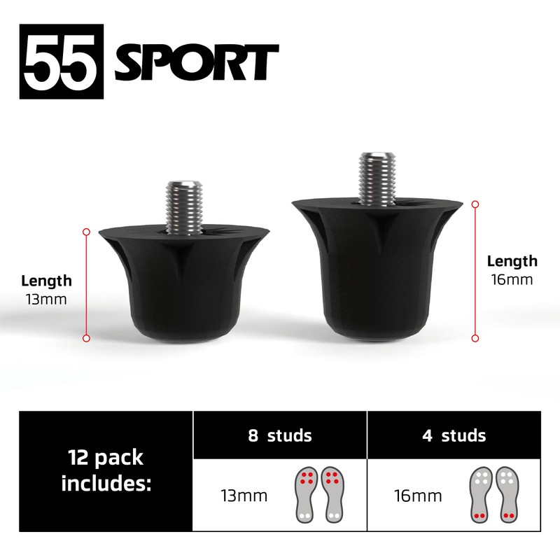 55 Sport Classic Nylon SG Replacement Football Studs - 12