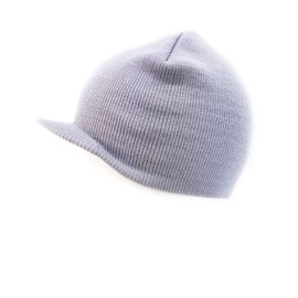 AcademyFits Quality Cotton Beanie Visor Cap Cuffed Cuffless Flat Curve Visor Men Women Unisex Winter Hat (Gray Cuffless)