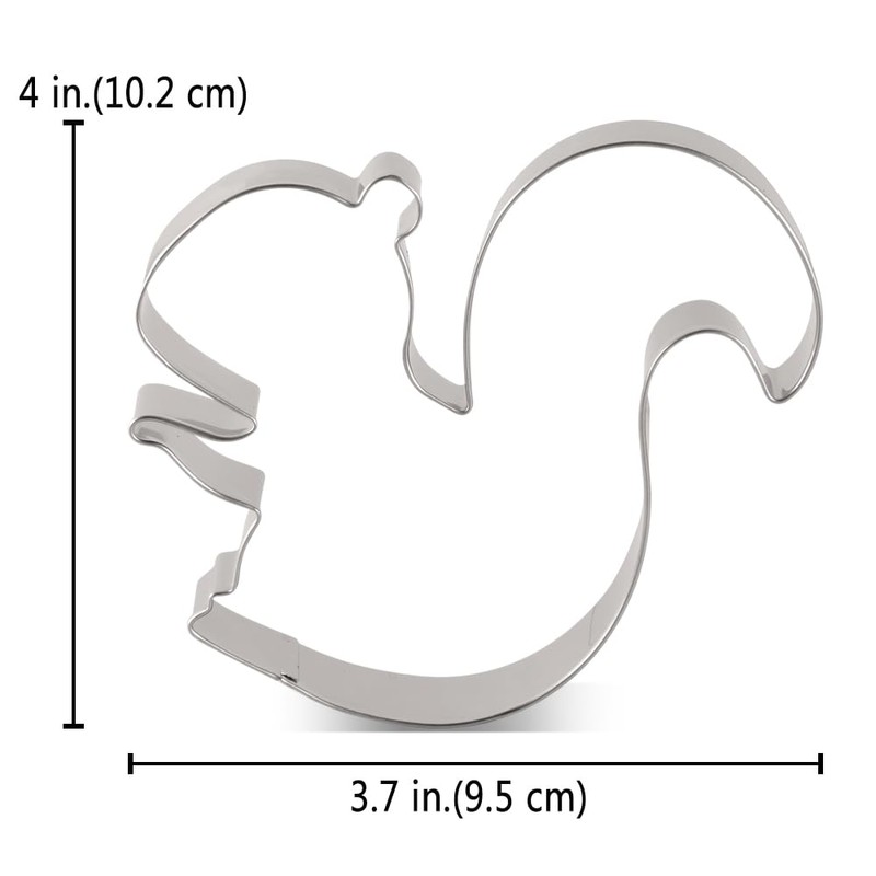 LILIAO Squirrel and Acorn Cookie Cutters for Thanksgiving, Stainless Steel