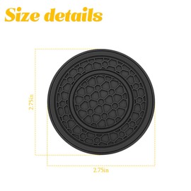 Osilly Car Coasters for Cup Holder, 2.75 Inch No-Slip Anti Dust Insert Coaster, Universal Auto Waterproof Coasters Silicon Insulation Cup Mats for Woman Man, Suit for Vehicle (Black, 4PCS)