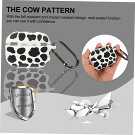 Gatuida 2pcs Cow Printed Earphone Sleeve Soft Earphone Case Compatible Portable Protector Shockproof Design Lightweight and Space-Saving for Easy Carrying